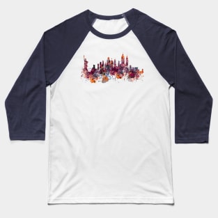 New York skyline watercolor Baseball T-Shirt